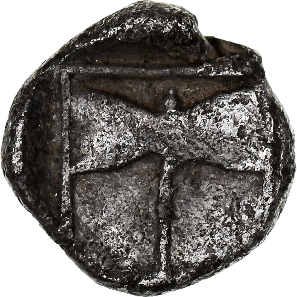 Trôade, Obol, ca. 500-450 BC, Tenedos, Prata, AU(50-53), HGC:6-381
