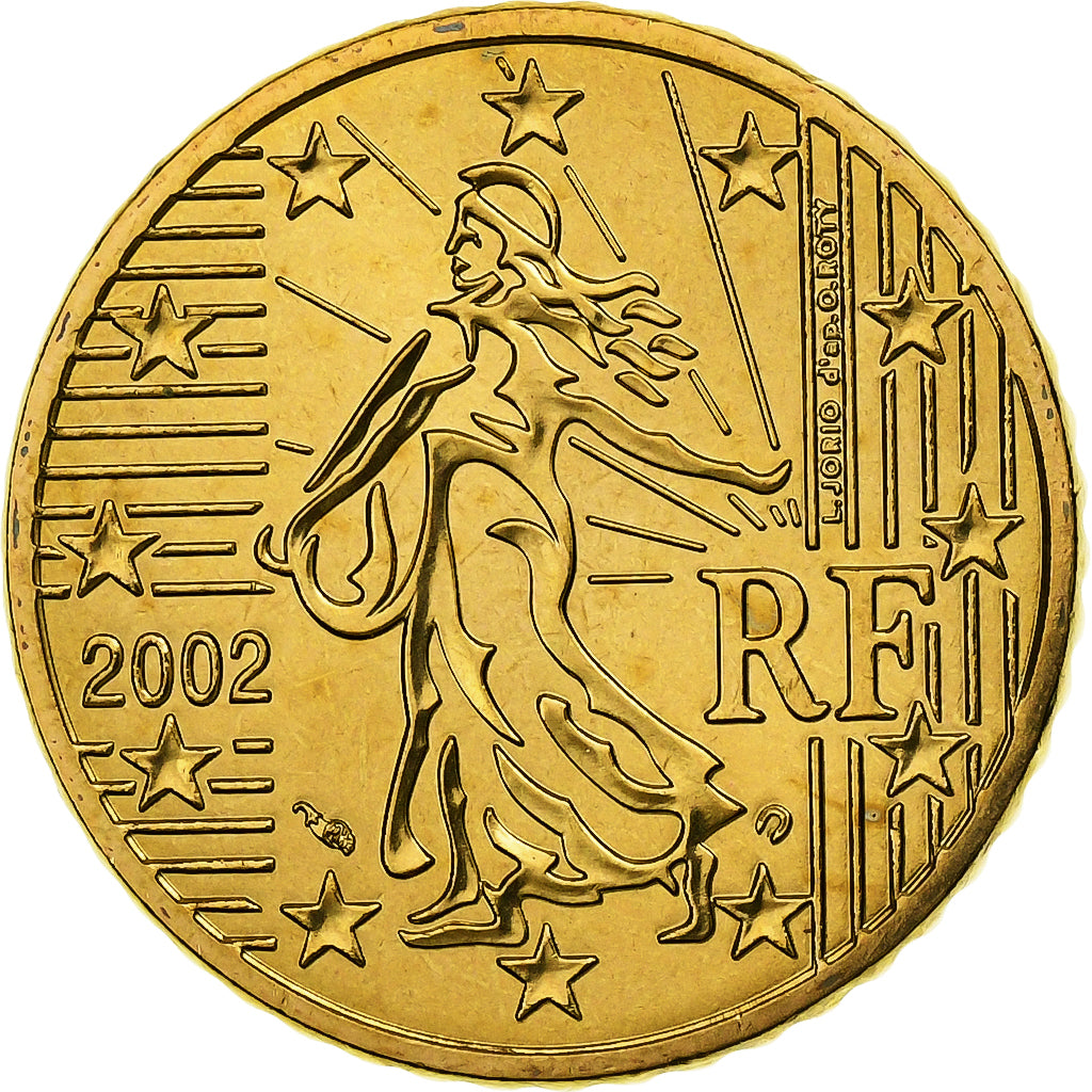 France, 50 Euro Cent, BU, 2002, MDP, Nordic gold, MS(65-70), KM:1287