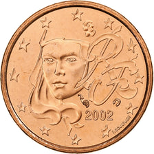 France, Euro Cent, BU, 2002, MDP, Cuivre plaqué acier, FDC, KM:1282