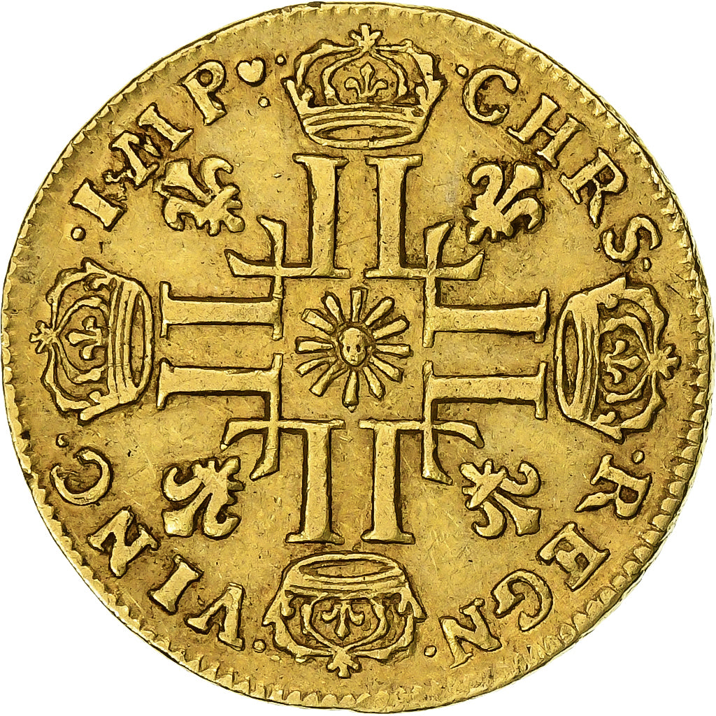 France, Louis XIV, louis d'or au soleil, 1709, Nantes, Or, TTB, Gadoury:256