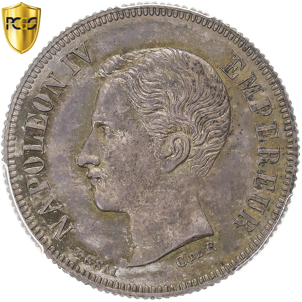 France, Napoleon IV, 2 Francs, 1874, Paris, ESSAI, Silver, PCGS, MS(64)