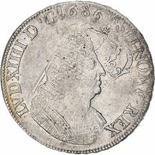 France, Louis XIV, Écu de Flandre aux palmes, 1694, Lille, Silver, EF(40-45)