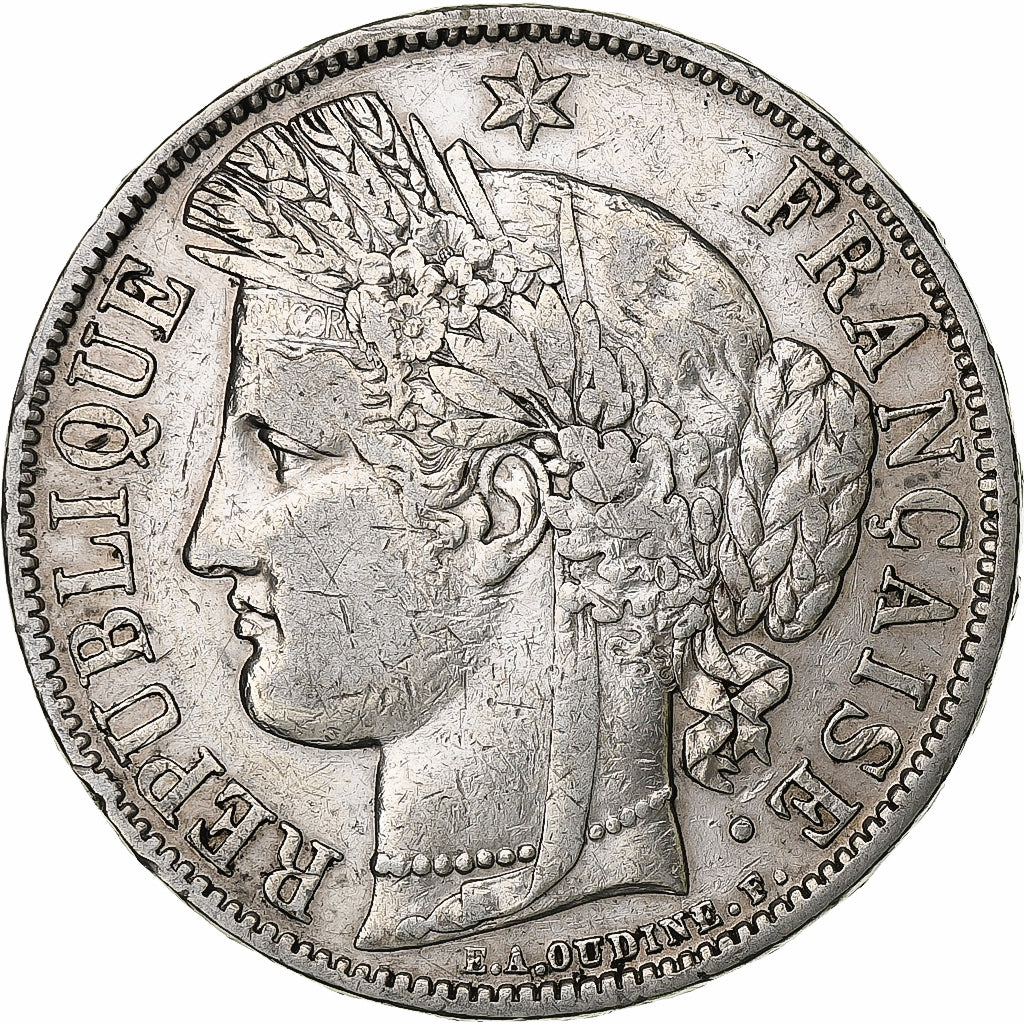 Francia, 5 Francs, Cérès, 1870, Paris, Argento, BB, Gadoury:742
