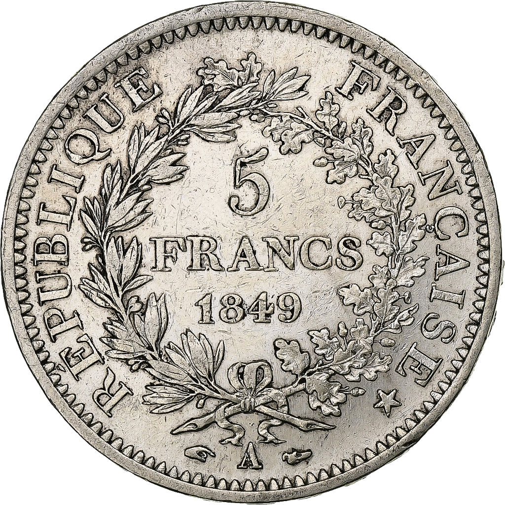 France, 5 Francs, Hercule, 1849, Paris, Silver, AU(50-53), Gadoury:683