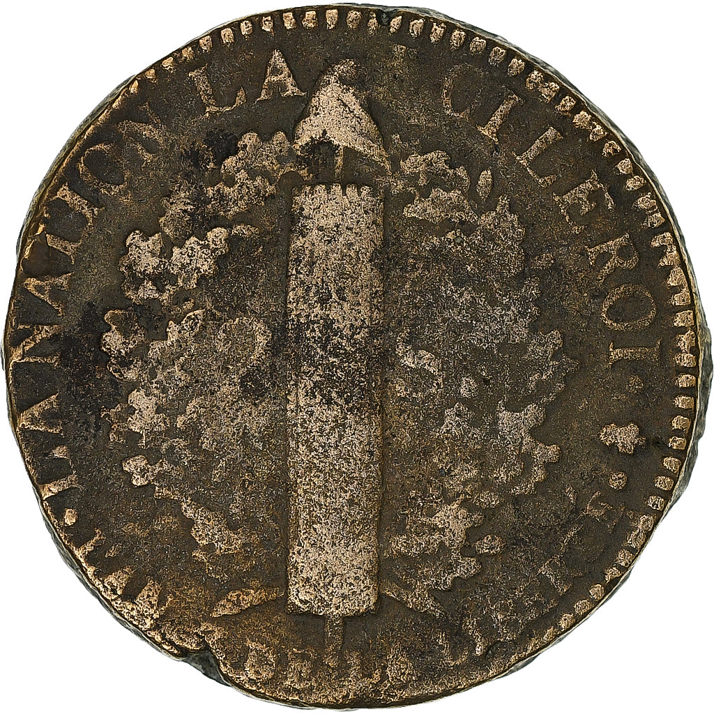 Frankreich, Louis XVI, 2 Sols, 1791 / AN 3, Paris, Métal de cloche, S