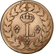 France, Louis XVIII, 1 Décime, 1815, Strasbourg, Bronze, F(12-15), Gadoury:196d