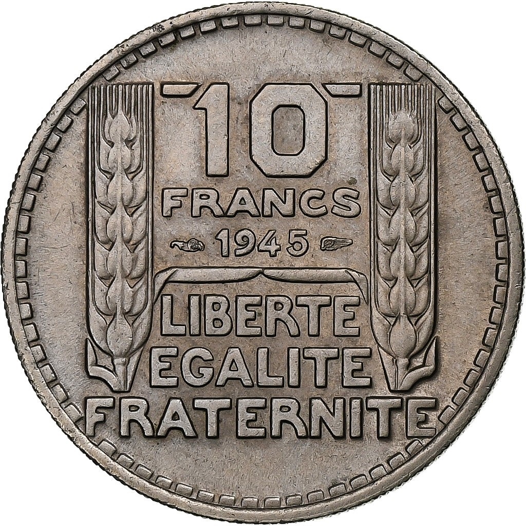 Francja, 10 Francs, Turin, 1947, Paris, Rameaux courts, Miedź-Nikiel
