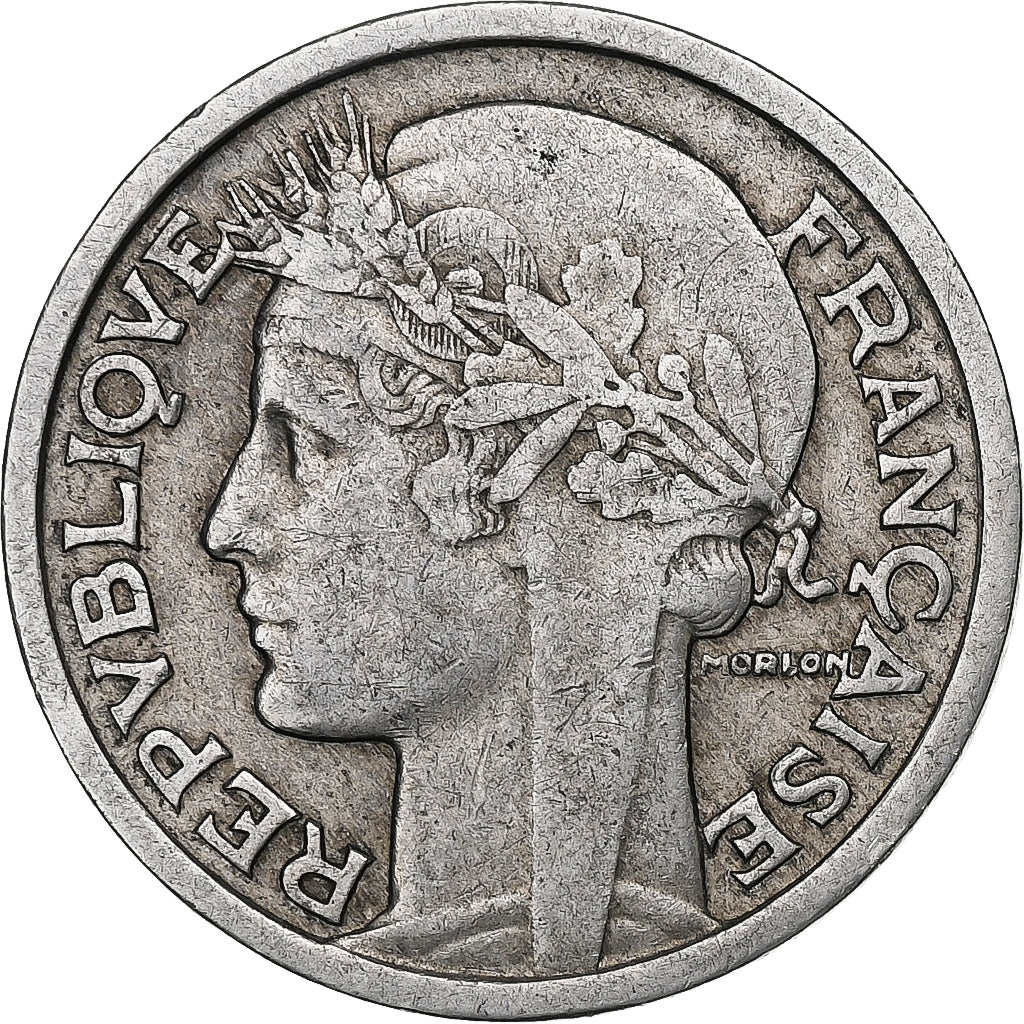 Francja, 2 Francs, Morlon, 1945, Castelsarrasin, Aluminium, EF(40-45)