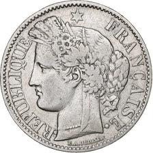 France, 2 Francs, Cérès, 1870, Bordeaux, Silver, VF(30-35), Gadoury:529
