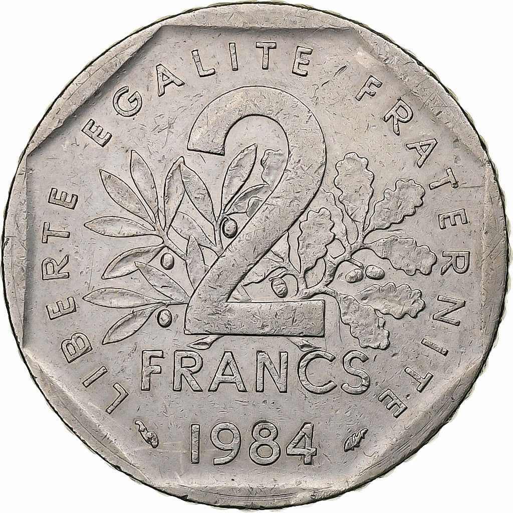 Frankrijk, 2 Francs, Semeuse, 1984, MDP, Nickel, ZF, Gadoury:547, KM:942.1