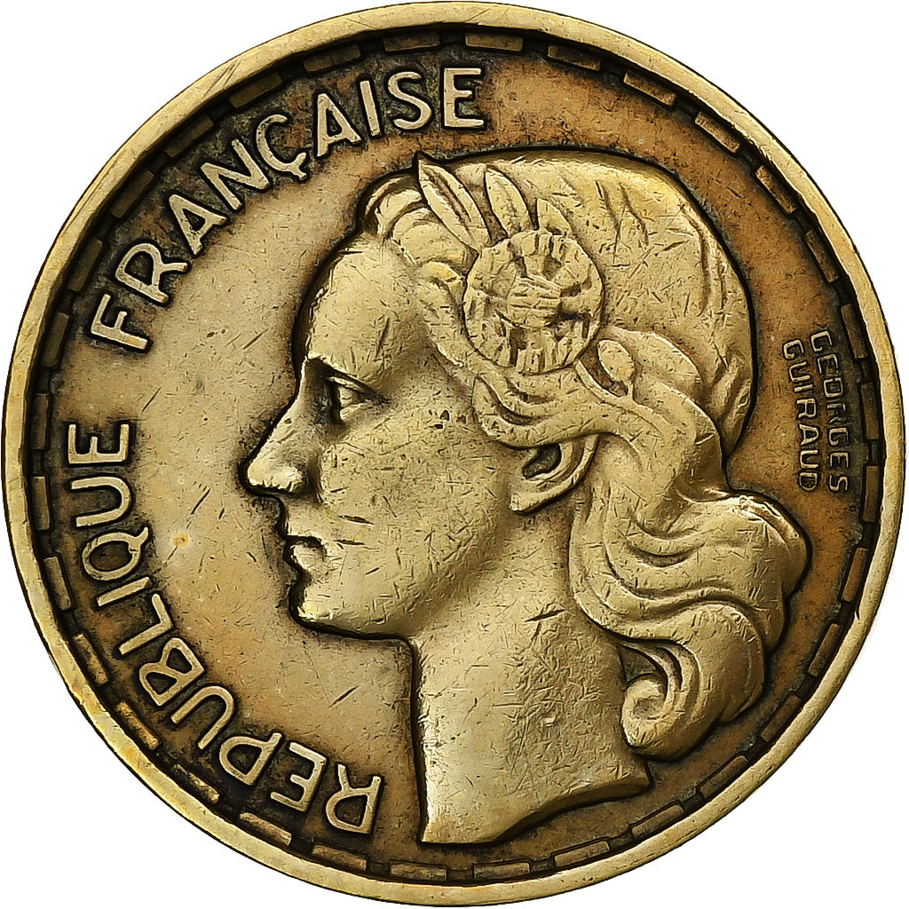 Francia, 20 Francs, Guiraud, 1950, Beaumont-le-Roger, 4 Faucilles