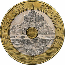 France, 20 Francs, Mont Saint-Michel, 1992, MDP, V Ouvert, 4 Rangées