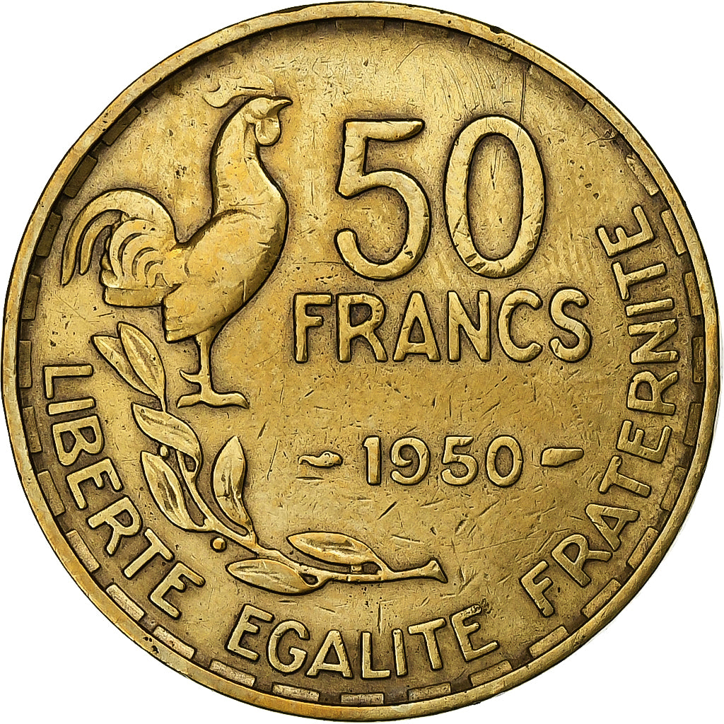 France, 50 Francs, Guiraud, 1950, Paris, Cupro-Aluminium, TTB, Gadoury:880