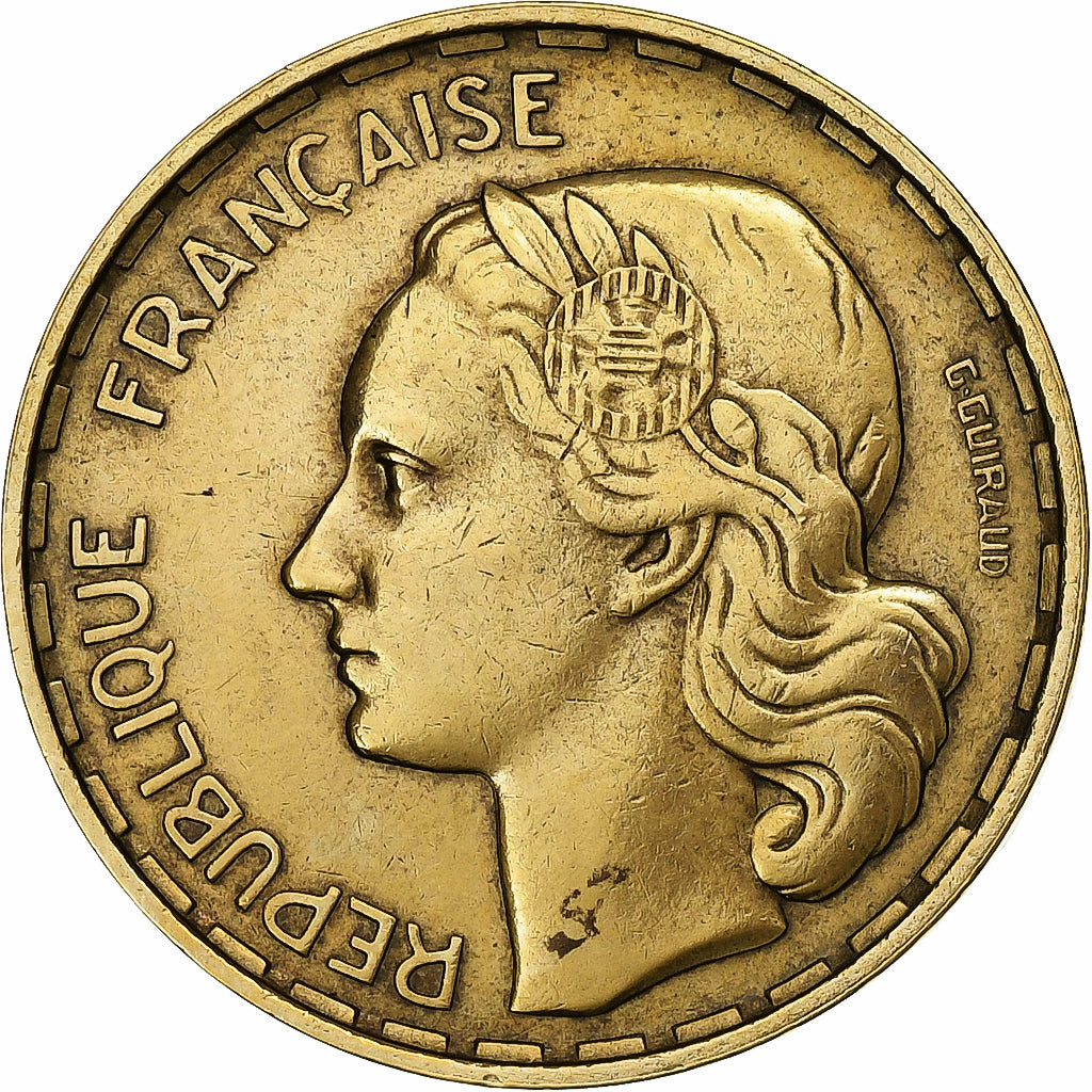 Francja, 50 Francs, Guiraud, 1954, Paris, Brązal, AU(50-53), Gadoury:880