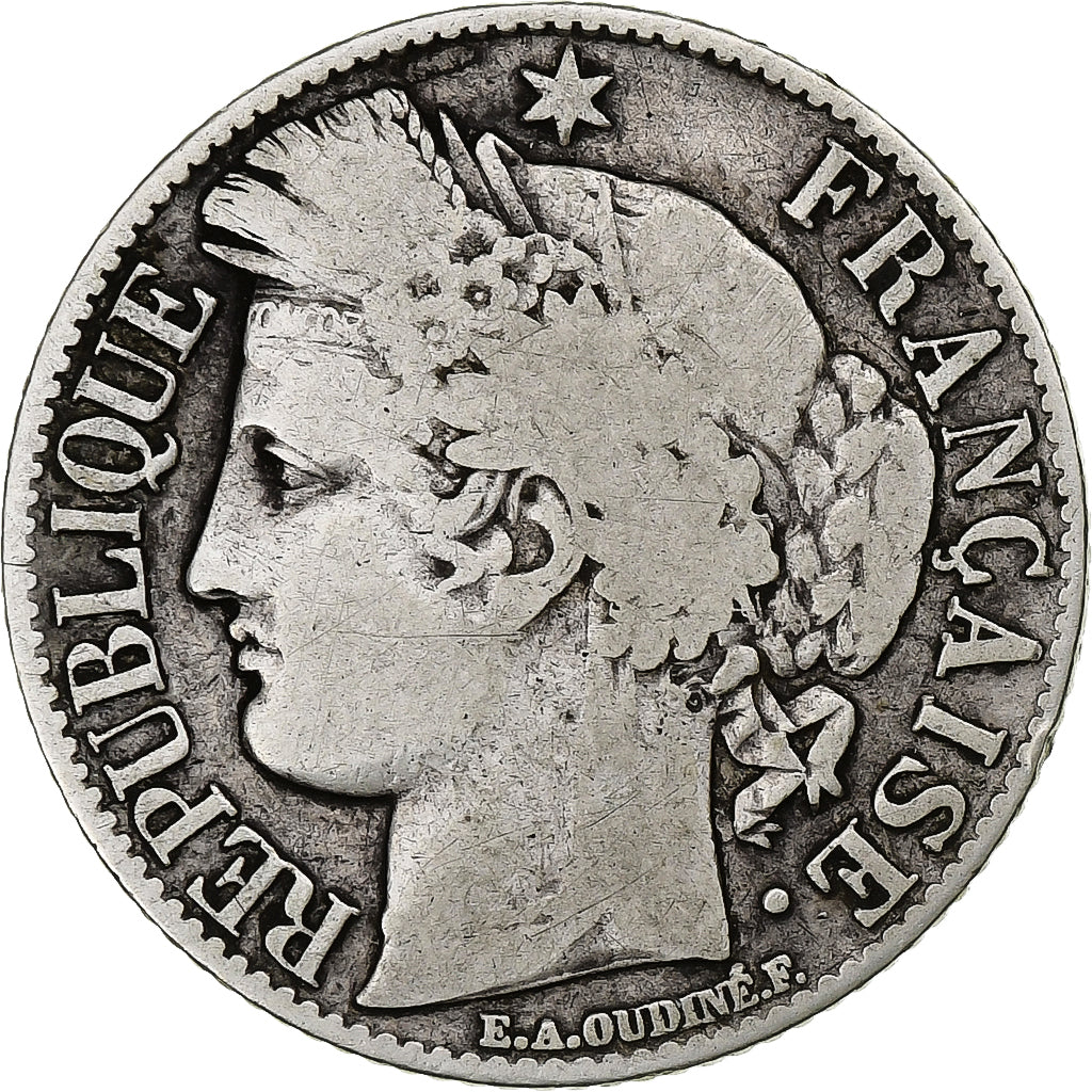 Francia, 1 Franc, Cérès, 1894, Paris, Plata, BC, Gadoury:465a, KM:822.1