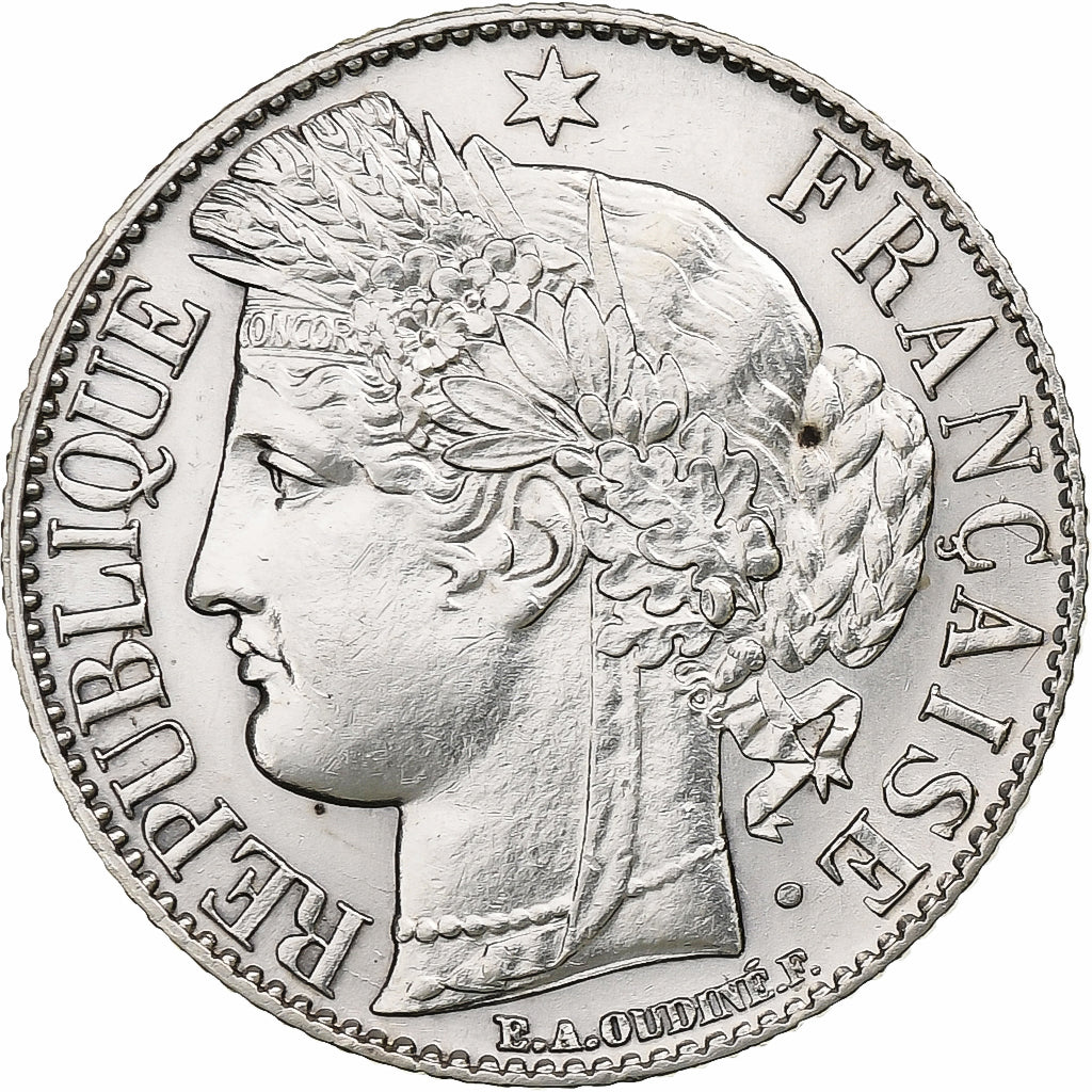 Francja, 1 Franc, Cérès, 1887, Paris, Srebro, MS(60-62), Gadoury:465a