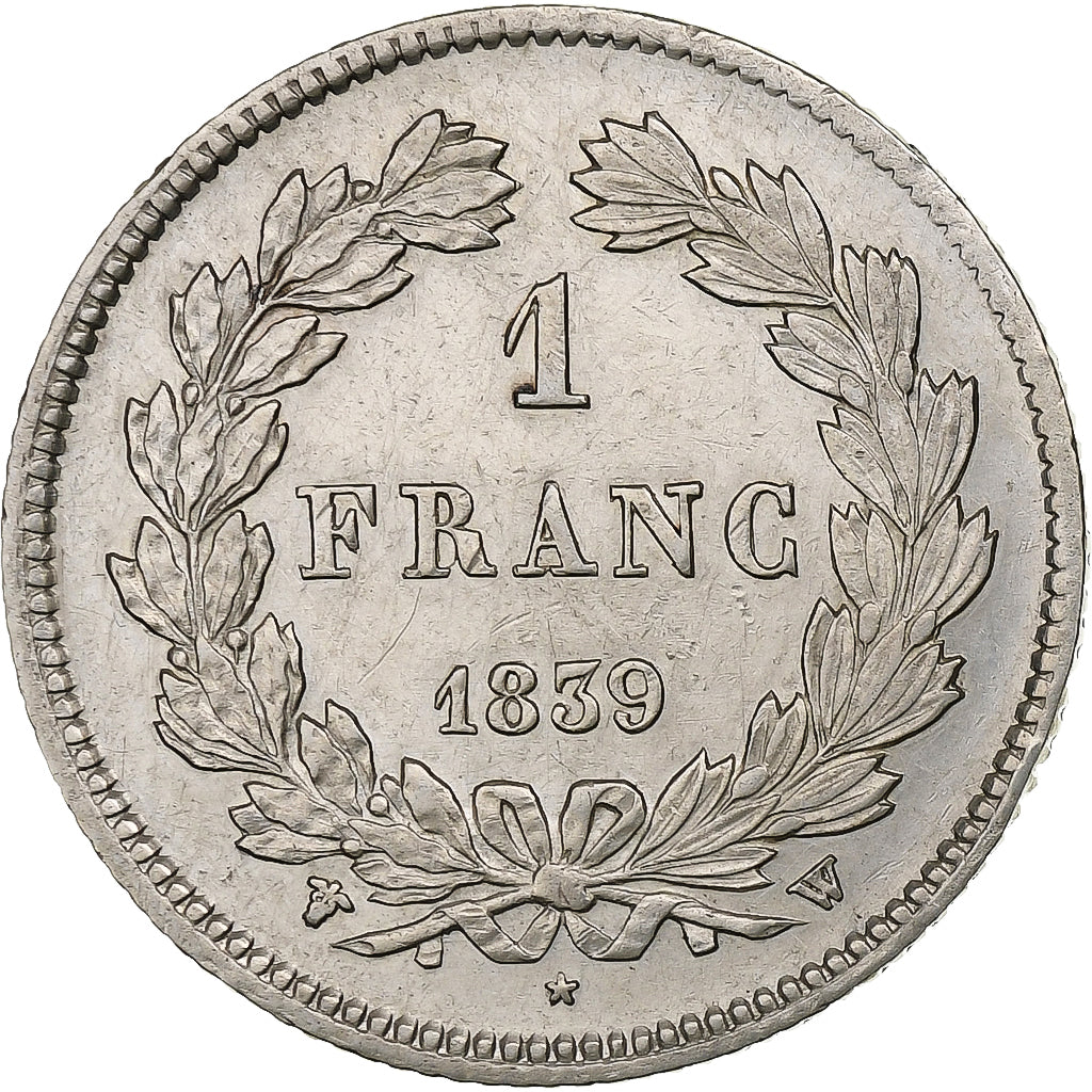 France, Louis-Philippe, 1 Franc, 1839, Lille, Silver, AU(50-53), Gadoury:453