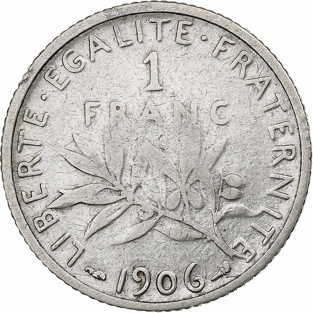 Francia, 1 Franc, Semeuse, 1906, Paris, Plata, BC, Gadoury:467, KM:844.1