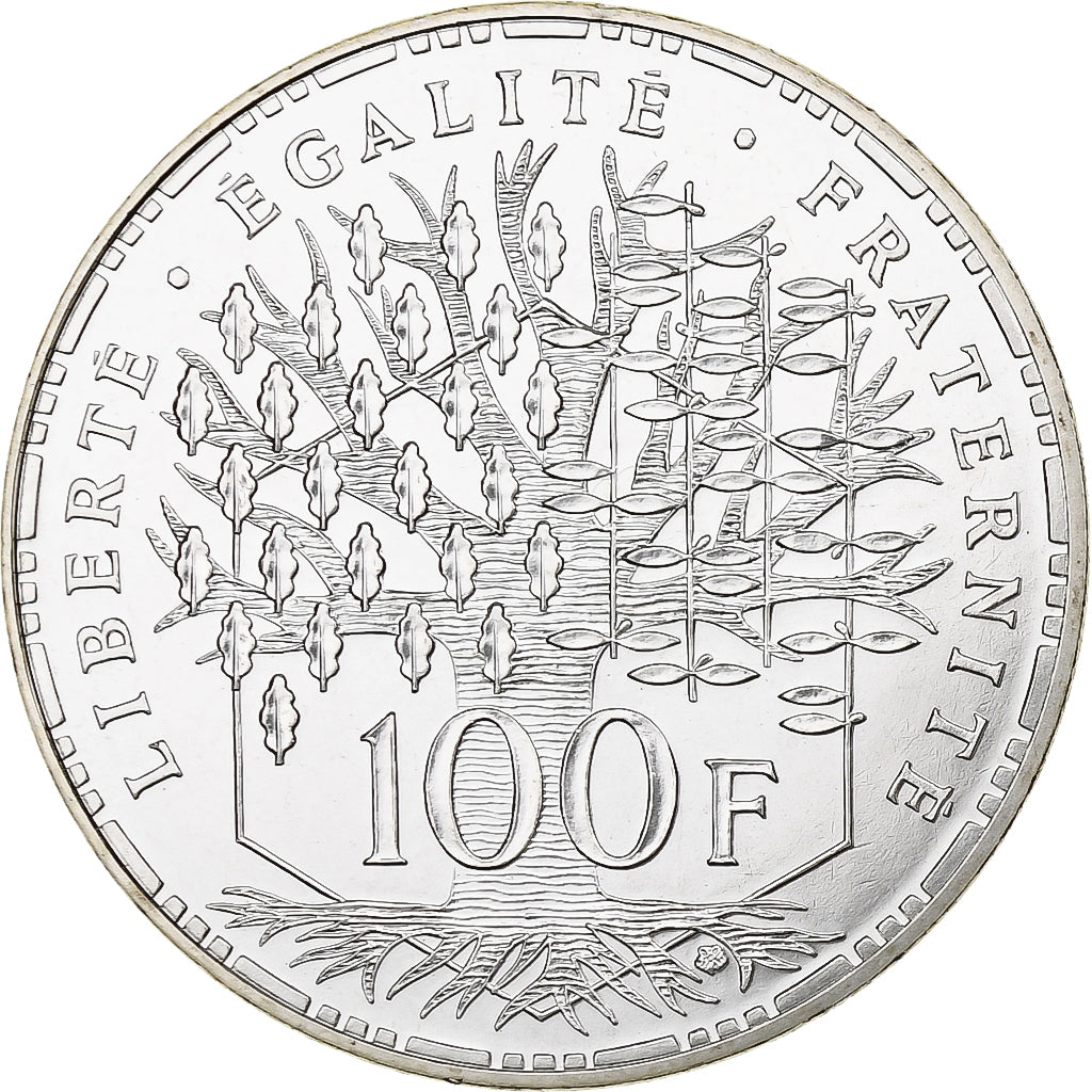 Frankrijk, 100 Francs, Panthéon, 1987, MDP, série FDC, Zilver, UNC