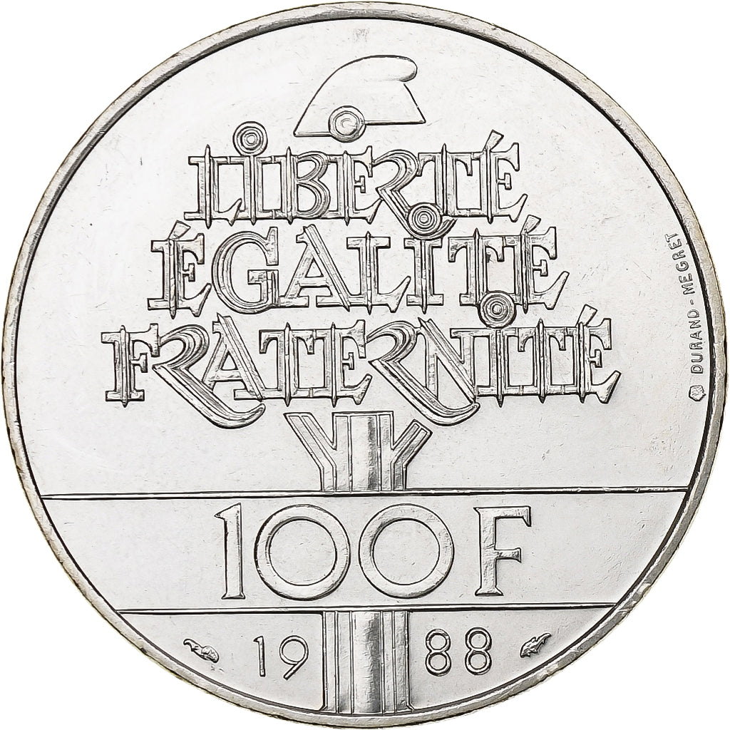 France, 100 Francs, Fraternité, 1988, MDP, Argent, SUP, Gadoury:903, KM:966