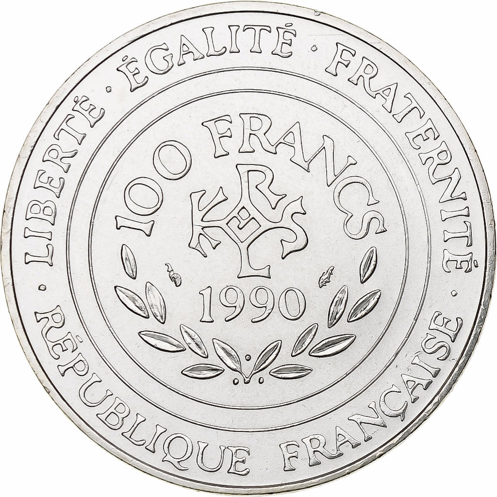Francia, 100 Francs, Charlemagne, 1990, MDP, Argento, SPL, Gadoury:905, KM:982