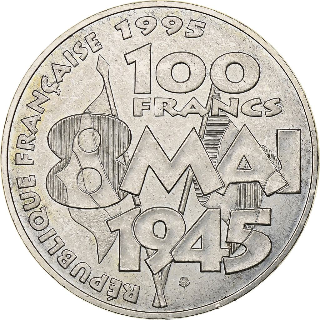 France, 100 Francs, 8 mai 1945, 1995, MDP, Argent, SUP+, Gadoury:952, KM:1116.1