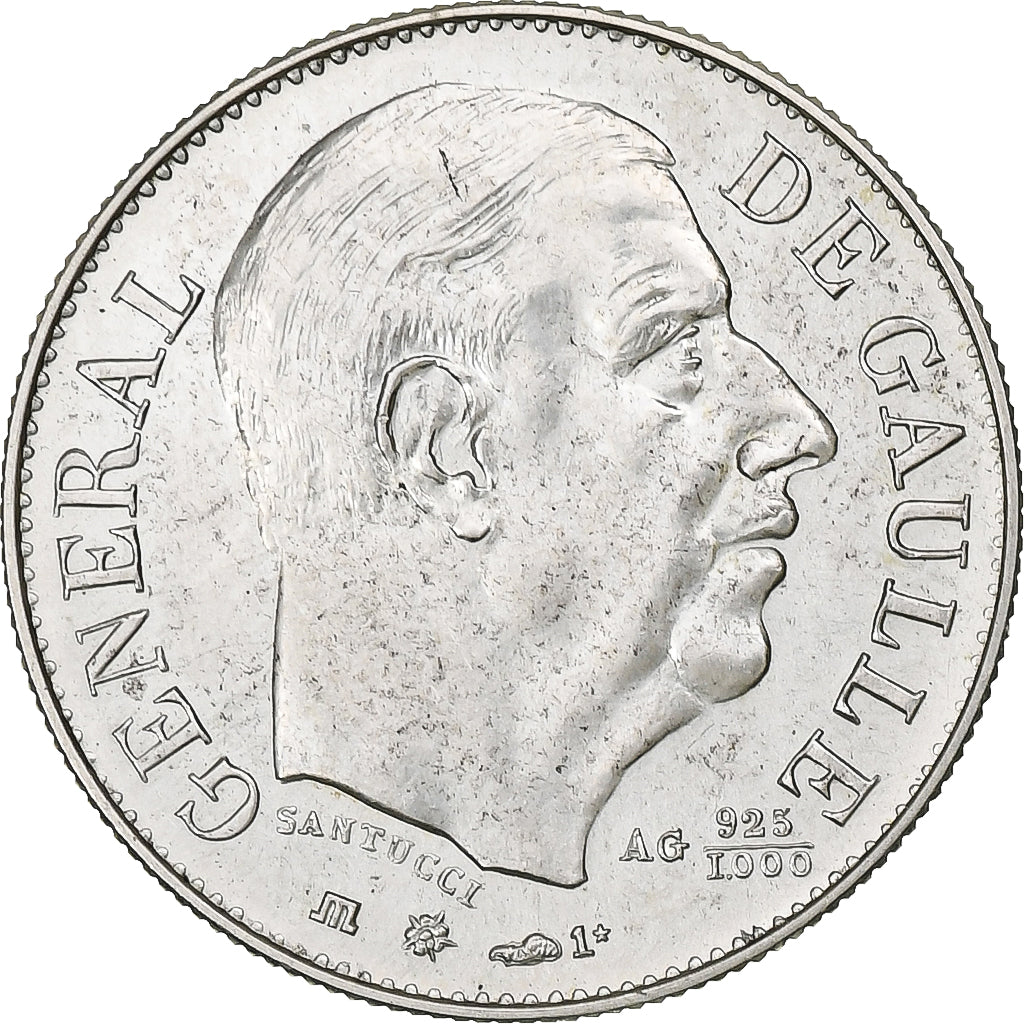 Frankreich, betaalpenning, Général De Gaulle, 1980, Silber, UNZ