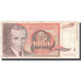 Banknot, Jugosławia, 1000 Dinara, 1990, KM:107, VG(8-10)