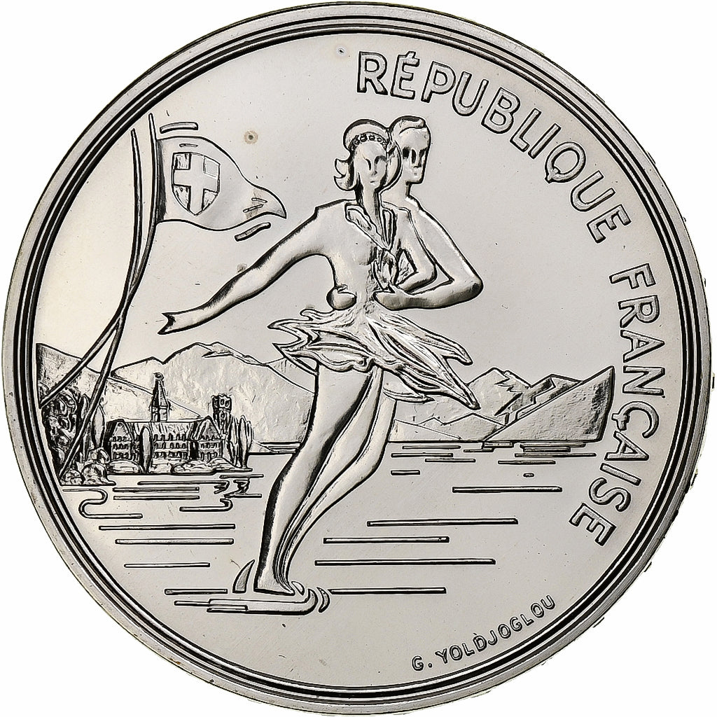 Frankrijk, 100 Francs, 1992 Olympics, Albertville, Figure skating, 1989, MDP
