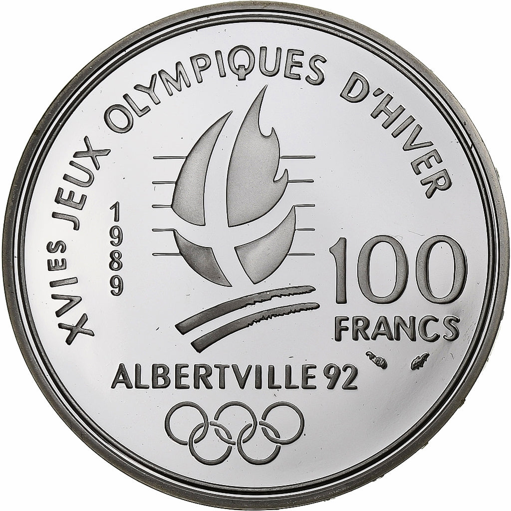 Frankreich, 100 Francs, 1992 Olympics, Albertville, Figure skating, 1989, MDP