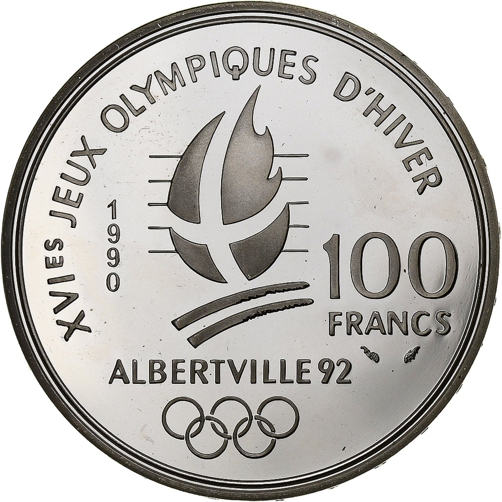 Francia, 100 Francs, 1992 Olympics, Albertville, Speed Skating, 1990, MDP
