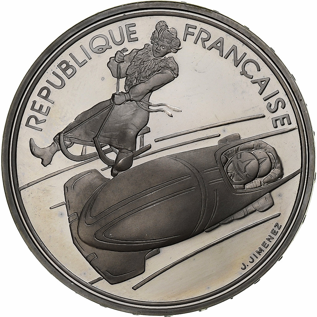 Frankrijk, 100 Francs, 1992 Olympics, Albertville, Bobsledding, 1990, MDP