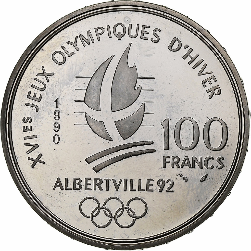 Frankrijk, 100 Francs, 1992 Olympics, Albertville, Bobsledding, 1990, MDP