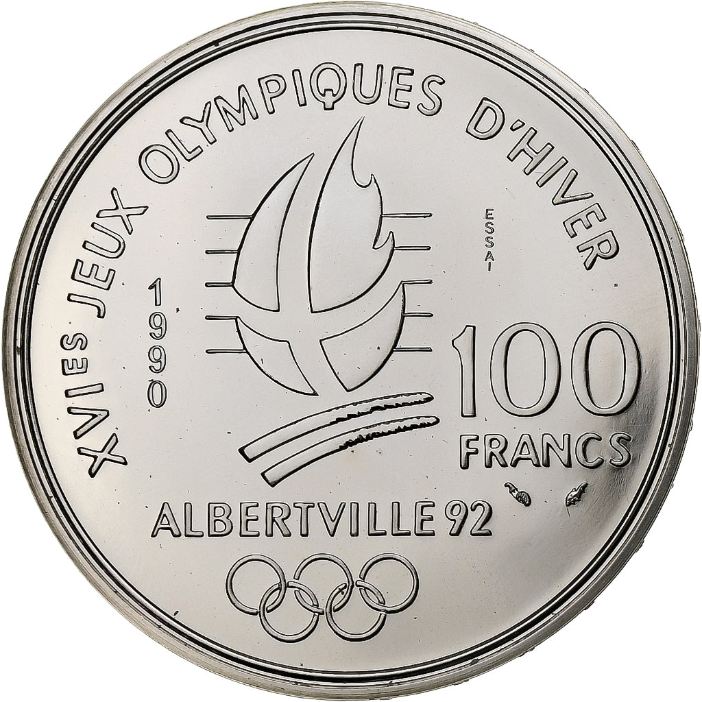 Frankrijk, 100 Francs, 1992 Olympics, Albertville, Bobsledding, 1990, MDP