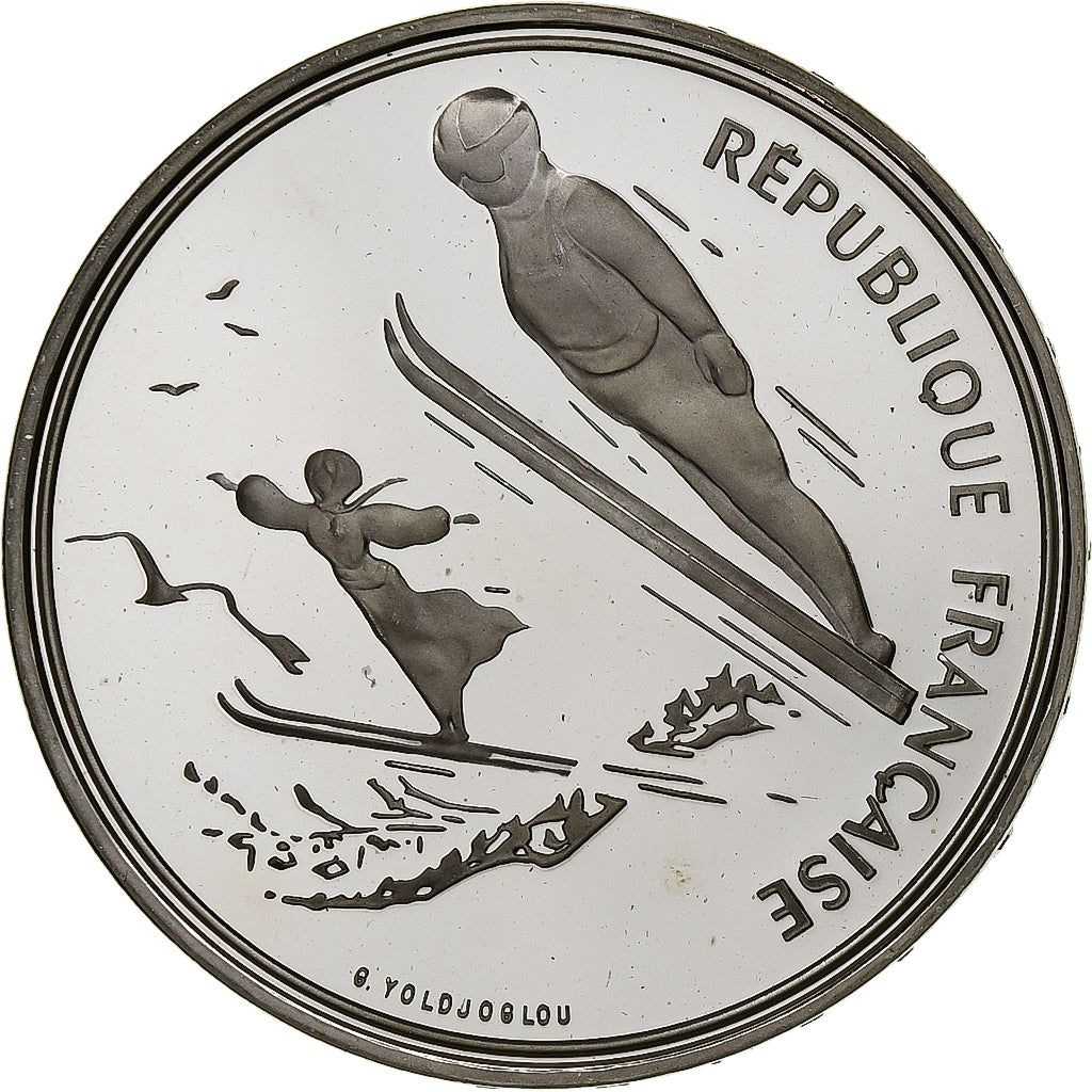Frankrijk, 100 Francs, 1992 Olympics, Albertville, Ski Jumping, 1991, MDP