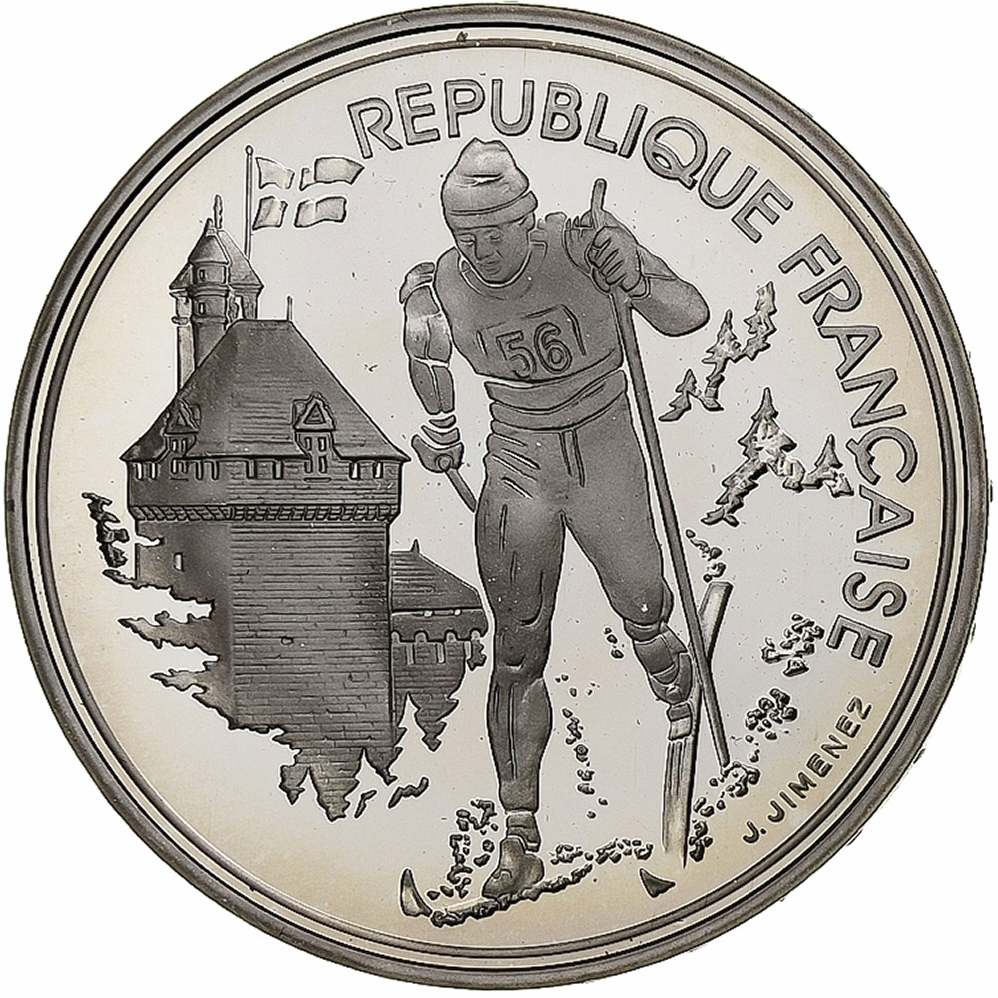 Francia, 100 Francs, 1992 Olympics, Albertville, Cross-country Skiing, 1991