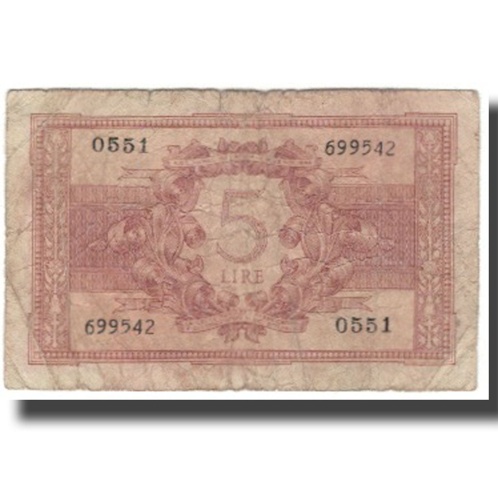 Banknot, Włochy, 5 Lire, KM:31a, VG(8-10)