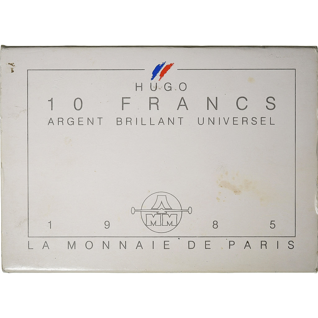 Francja, 10 Francs, Victor Hugo, 1985, MDP, Srebro, MS(65-70)