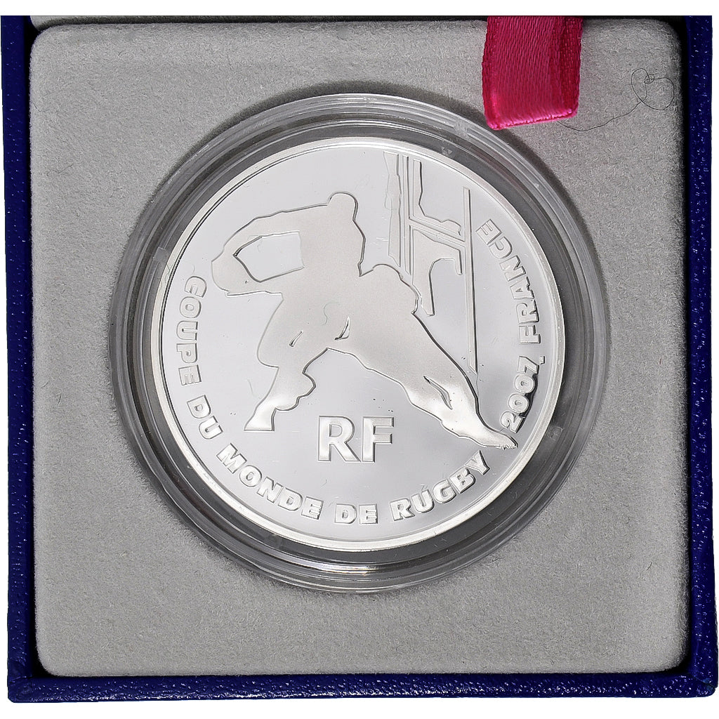 France, 1-1/2 Euro, 2007 Rugby World Cup, 2007, MDP, Silver, MS(65-70)