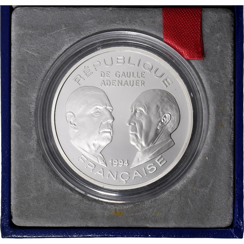 France, 100 Francs, De Gaulle - Adenauer, 1994, MDP, Silver, MS(65-70)