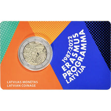 Lettonia, 2 Euro, Erasmus, BU, 2022, Riga, Bi-metallico, FDC