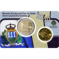 San Marino, 2€ + 10cts, Coin card.FDC, 2010, Rome, MS(65-70)
