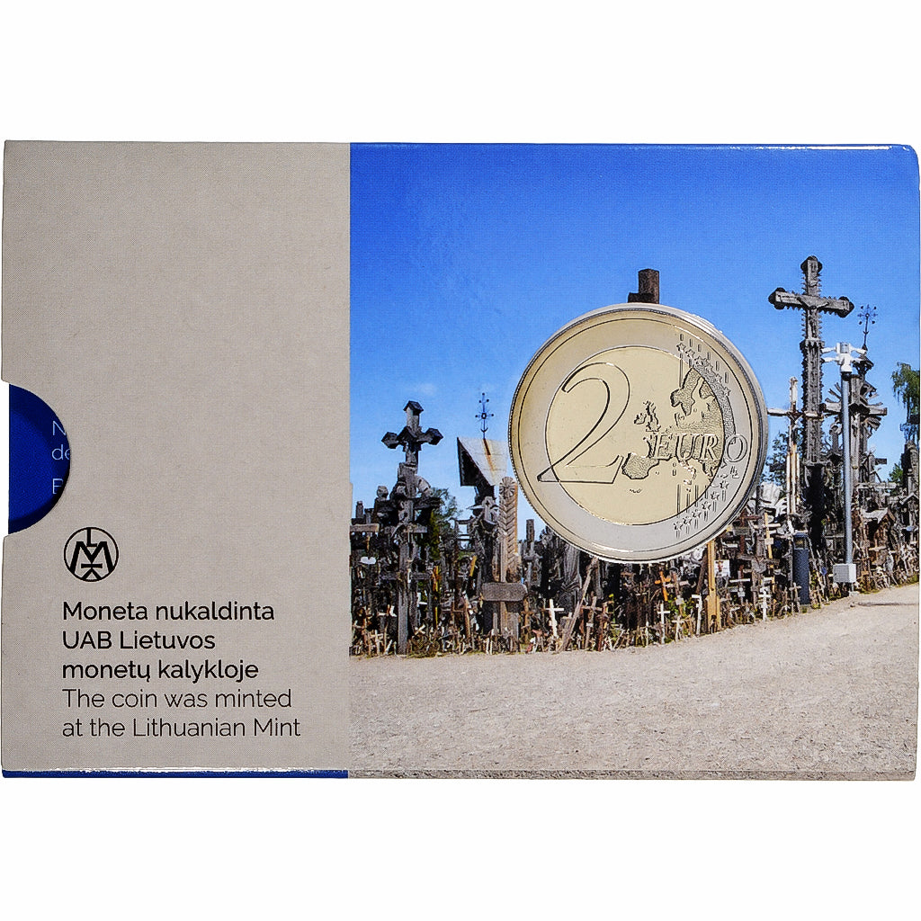 Lithouwen, 2 Euro, Hill of Crosses, Coin card, 2020, Vilnius, Bi-Metallic, FDC