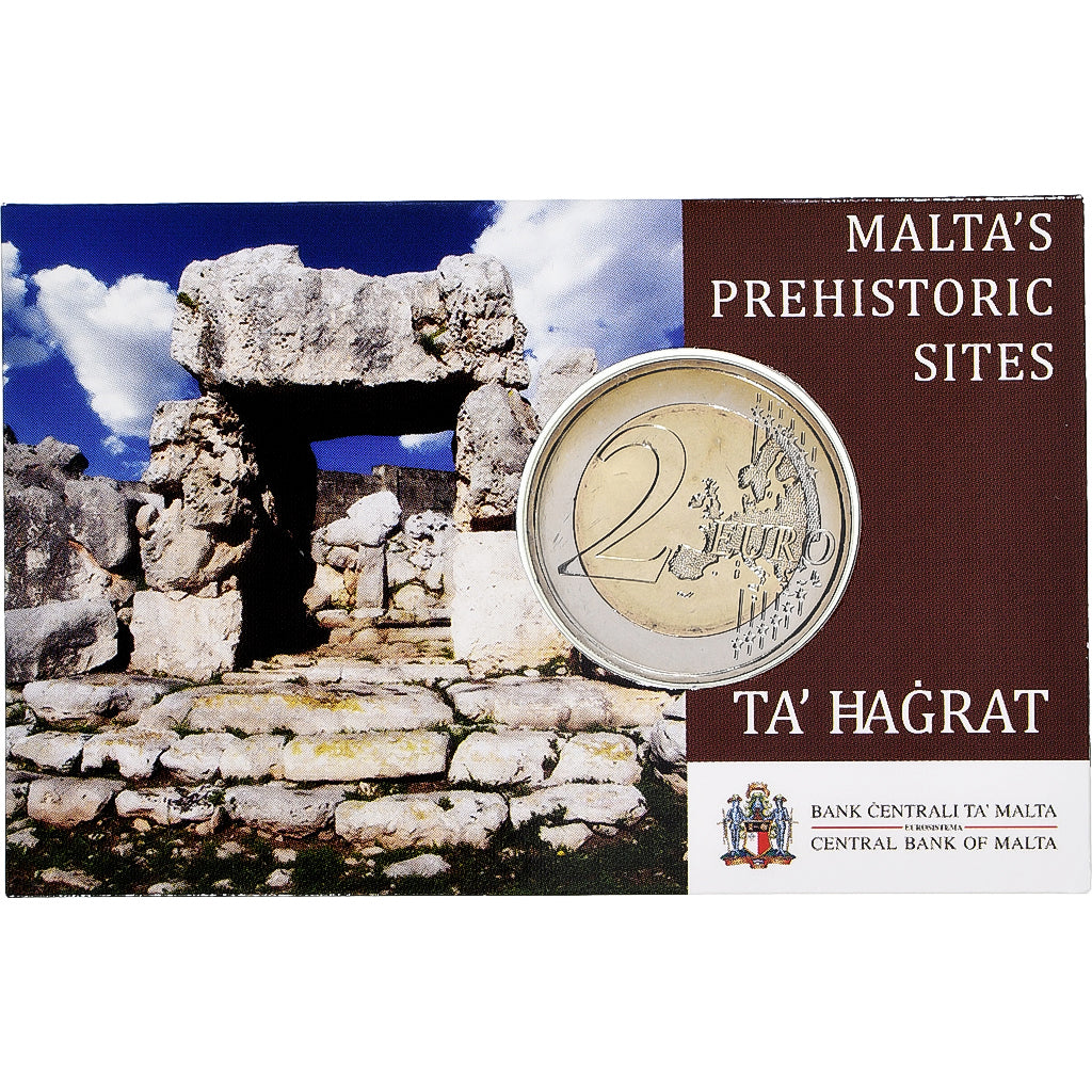 Malta, 2 Euro, Ta' Hagrat temples, Coin card, 2019, Bi-Metallic, MS(65-70)