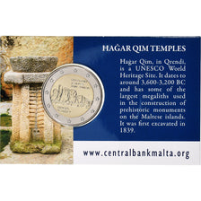 Malta, 2 Euro, Hagar Qim temples, Coin card, 2017, Bi-Metallic, MS(65-70)