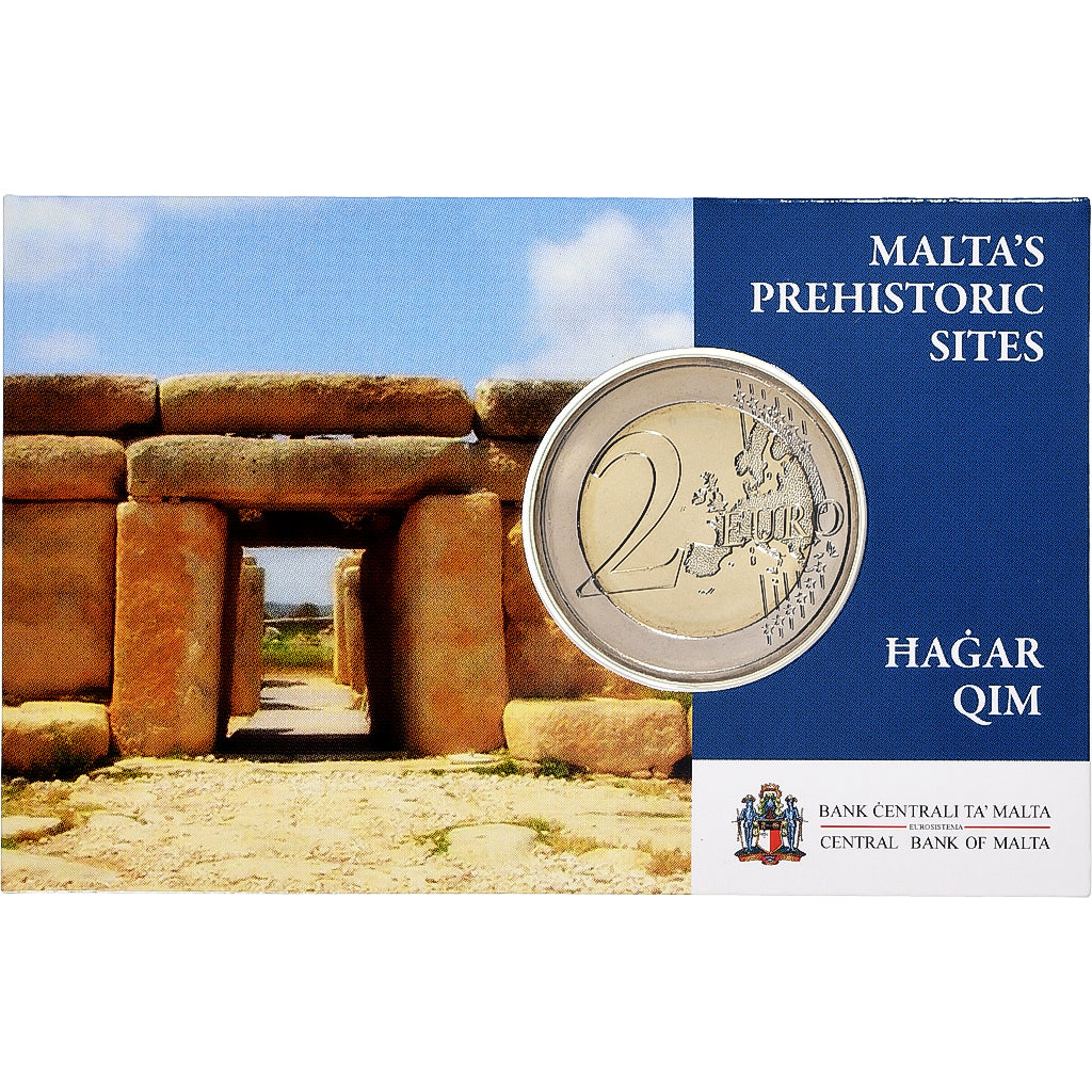 Malta, 2 Euro, Hagar Qim temples, Coin card, 2017, Bi-Metallic, MS(65-70)
