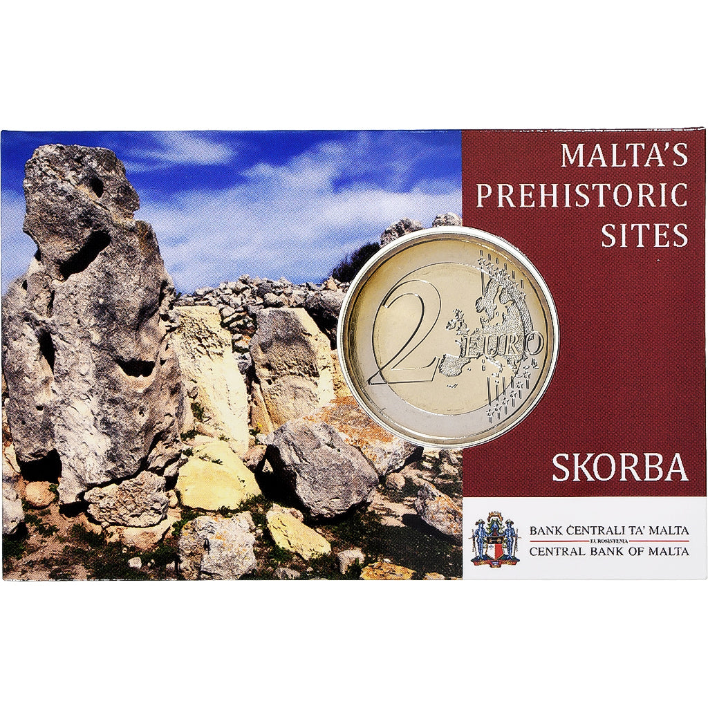 Malta, 2 Euro, Skorba Temples, Coin card, 2020, Bi-Metallic, MS(65-70)
