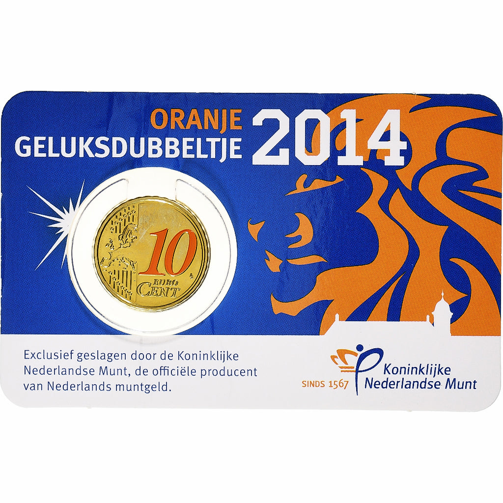Pays-Bas, 10 Euro Cent, Colorized, 2014, Utrecht, Or nordique, SPL