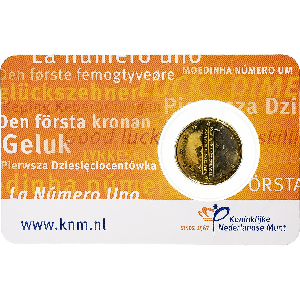 Pays-Bas, 10 Euro Cent, Colorized, 2014, Utrecht, Or nordique, SPL
