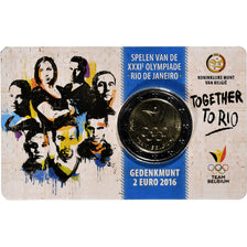Bélgica, 2 Euro, Summer Olympics Rio de Janeiro, Coin card, 2016, Brussels